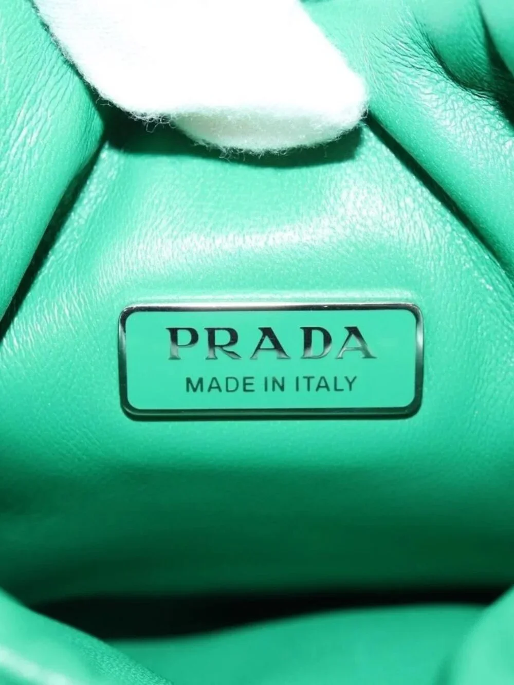PRADA Hand Bag Leather 2way Green Silver Auth
